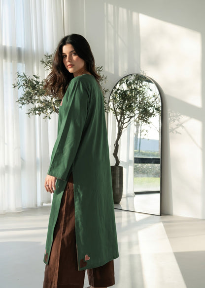 Women's Sea Green Cotton Kurta Pajama Online in Sri Lanka India Australia