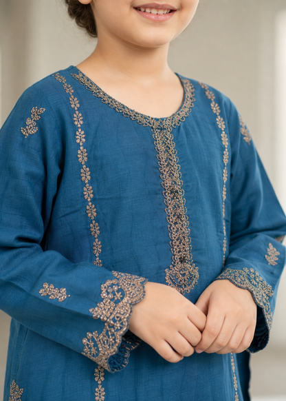 Yale Blue Girls Kurta and Trouser Set Online in Sri Lanka India Australia