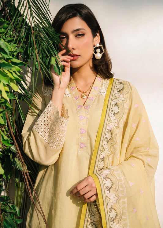 Yellow Embroidered Lawn Readymade Suit Online in Sri Lanka India Australia