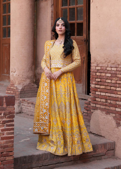 Yellow Festive Wear Chiffon Lehenga Set Online in Sri Lanka India Australia