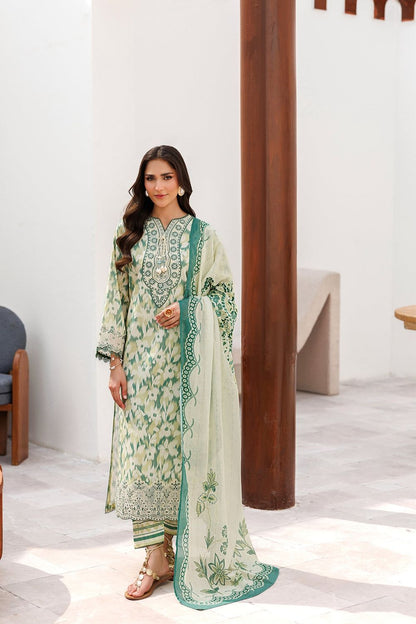 Yellow Green Embroidered Lawn Salwar Kameez Online in Dubai UAE Abudhabi Ajman Sharjah