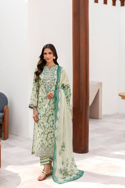 Yellow Green Embroidered Lawn Salwar Kameez Online in Dubai UAE Abudhabi Ajman Sharjah