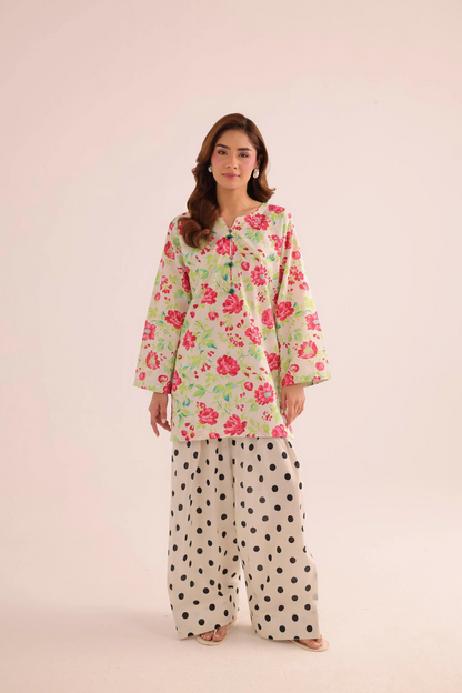 Yellow Green Poly Lawn Kurta Set Online in Dubai UAE Abudhabi Ajman Sharjah