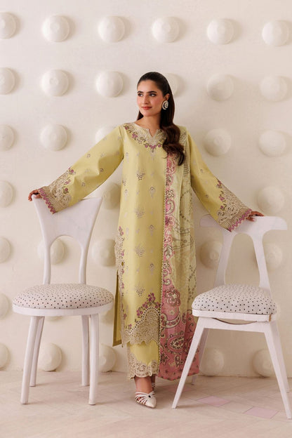 Yellow Lawn 3 Piece Straight Cut Kurta Suit Online in Dubai UAE Abudhabi Ajman Sharjah
