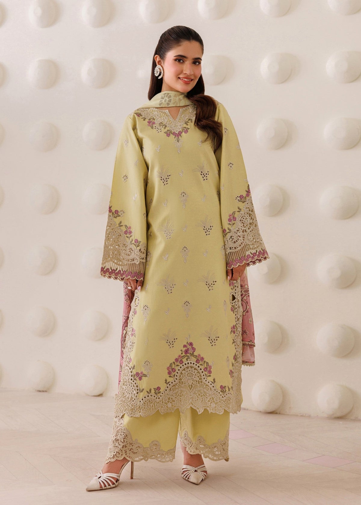 Yellow Lawn Summer Wear Shalwar Kameez Online in Dubai UAE Abudhabi Ajman Sharjah