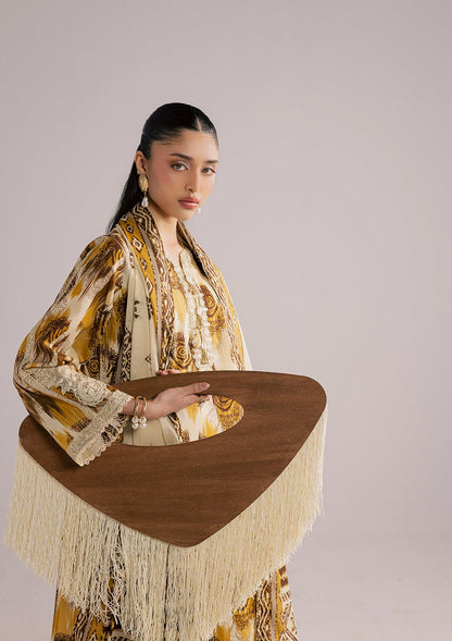 Yellow Orange Embroidered Lawn Daily Wear Suit Online in Dubai UAE Abudhabi Ajman Sharjah