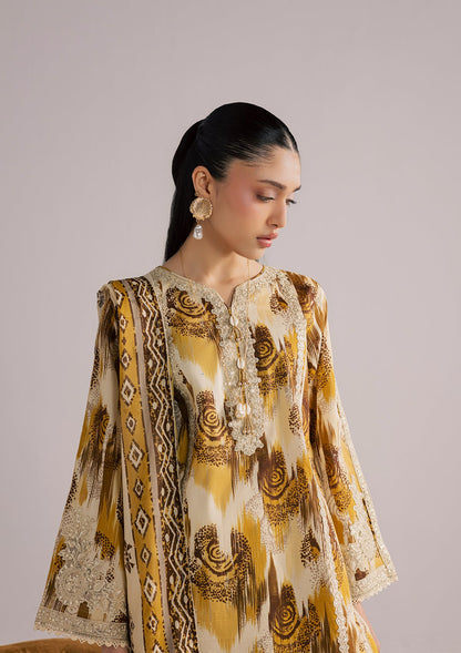 Yellow Orange Embroidered Lawn Pakistani Suit Online in Sri Lanka India Australia