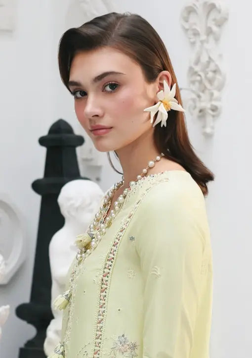 Yellow Qalamkar Lawn Dress Material Online in Sri Lanka India Australia