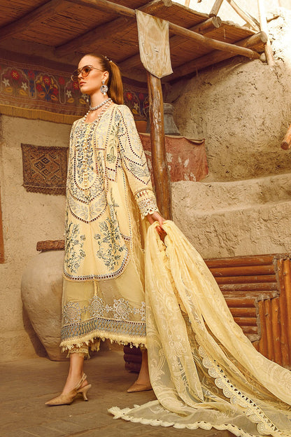Pale Yellow Embroidered Lawn Suit