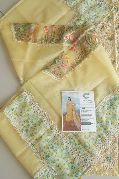Sunny Yellow Cutwork Lawn Suit
