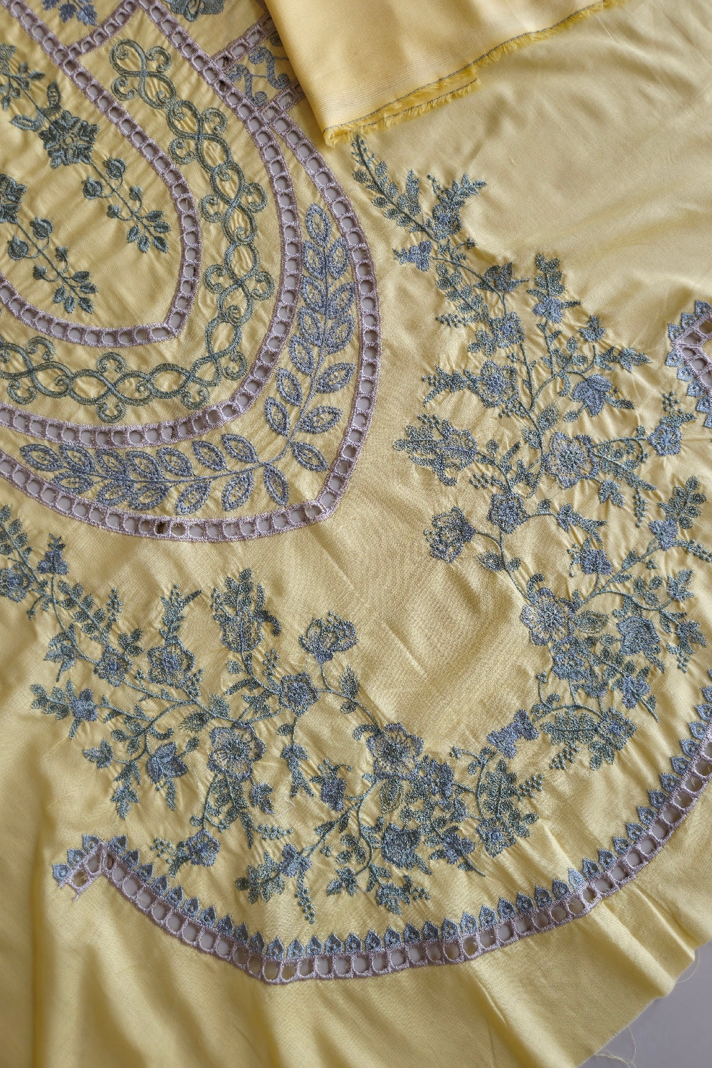 Pale Yellow Embroidered Lawn Suit