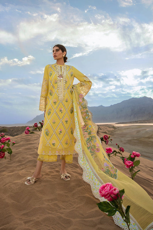 Sunny Yellow Cutwork Lawn Suit