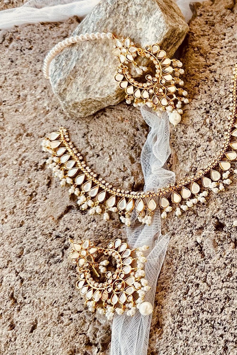 Zaib-un-Nisa Gold Plated Kundan Jewellery Set Online in Dubai UAE Abudhabi Ajman Sharjah
