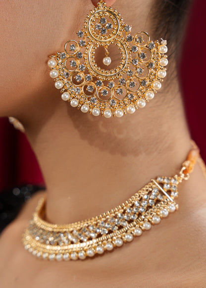 Zar Gulab Gold Jewellery Set with Earrings and Tikka Online in Dubai UAE Abudhabi Ajman Sharjah