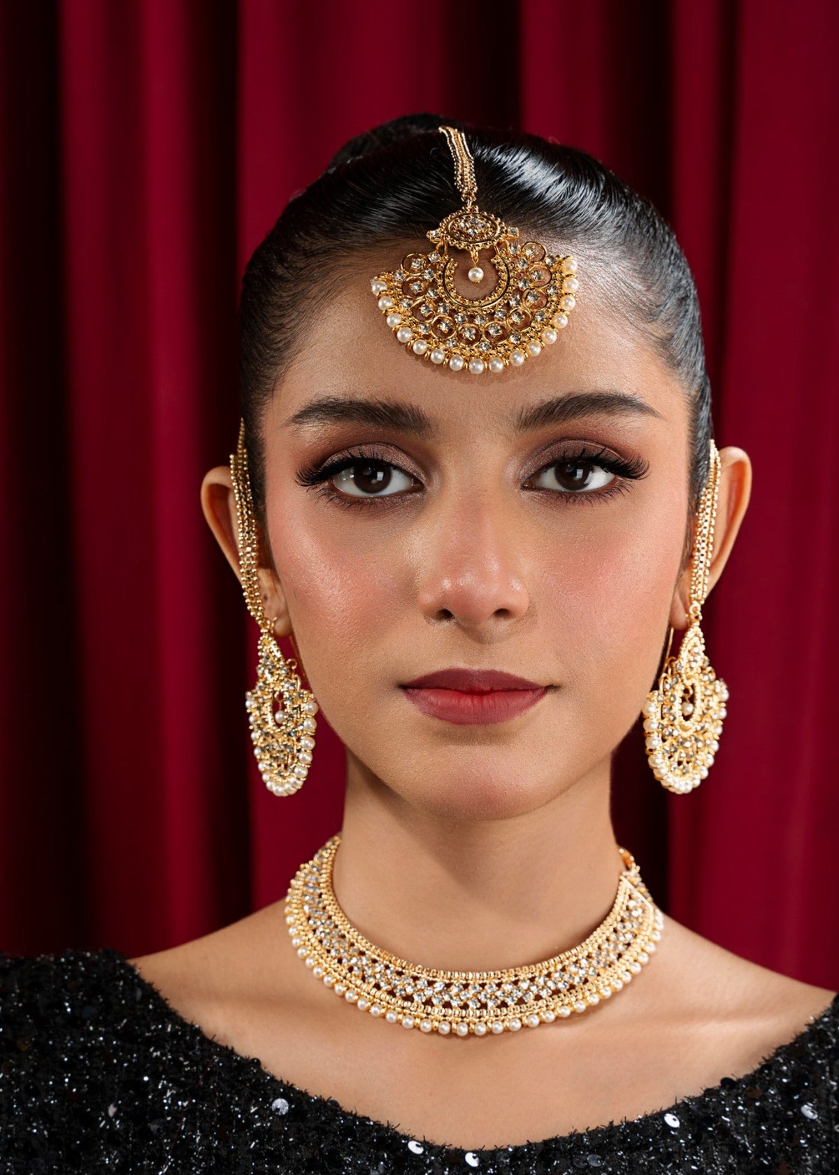 Zar Gulab Gold Plated Bridal Jewellery Set Online in KSA Riyadh Saudi Arabia Oman Bahrain Qatar