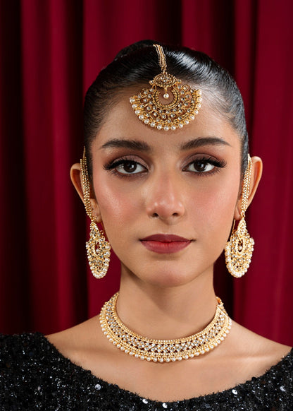 Zar Gulab Gold Plated Bridal Jewellery Set Online in KSA Riyadh Saudi Arabia Oman Bahrain Qatar
