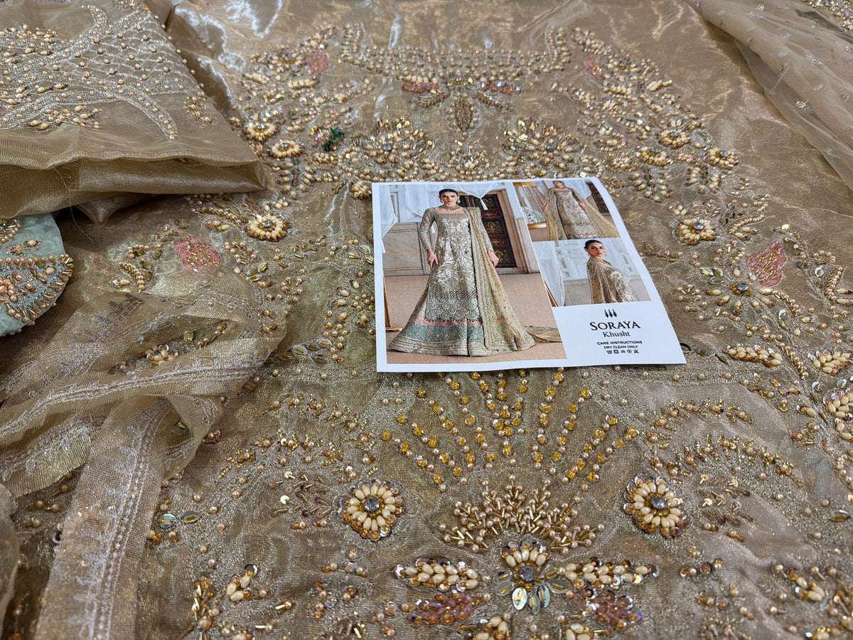 Zardozi Chiffon Pakistani Wedding Dress Online in KSA Riyadh Saudi Arabia Oman Bahrain Qatar