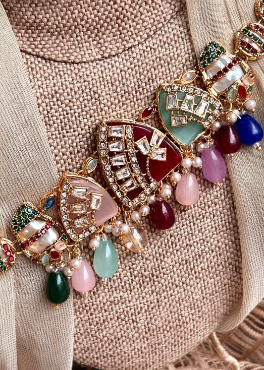 Zarelle Choker Earrings and Tikka Set for Wedding Festive Wear Online in UK USA Canada