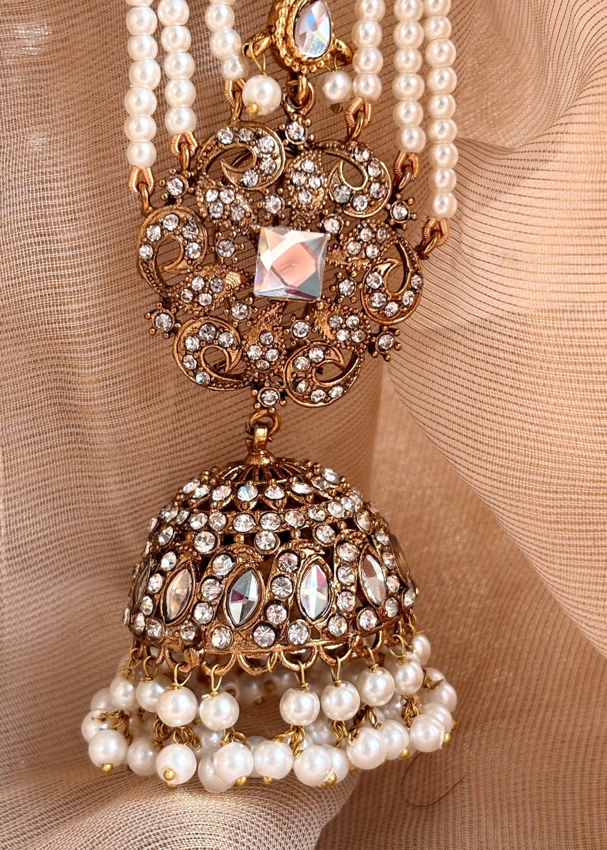Zarqash Sahara Style Jhumki and Tikka Jewellery Set Online in KSA Riyadh Saudi Arabia Oman Bahrain Qatar