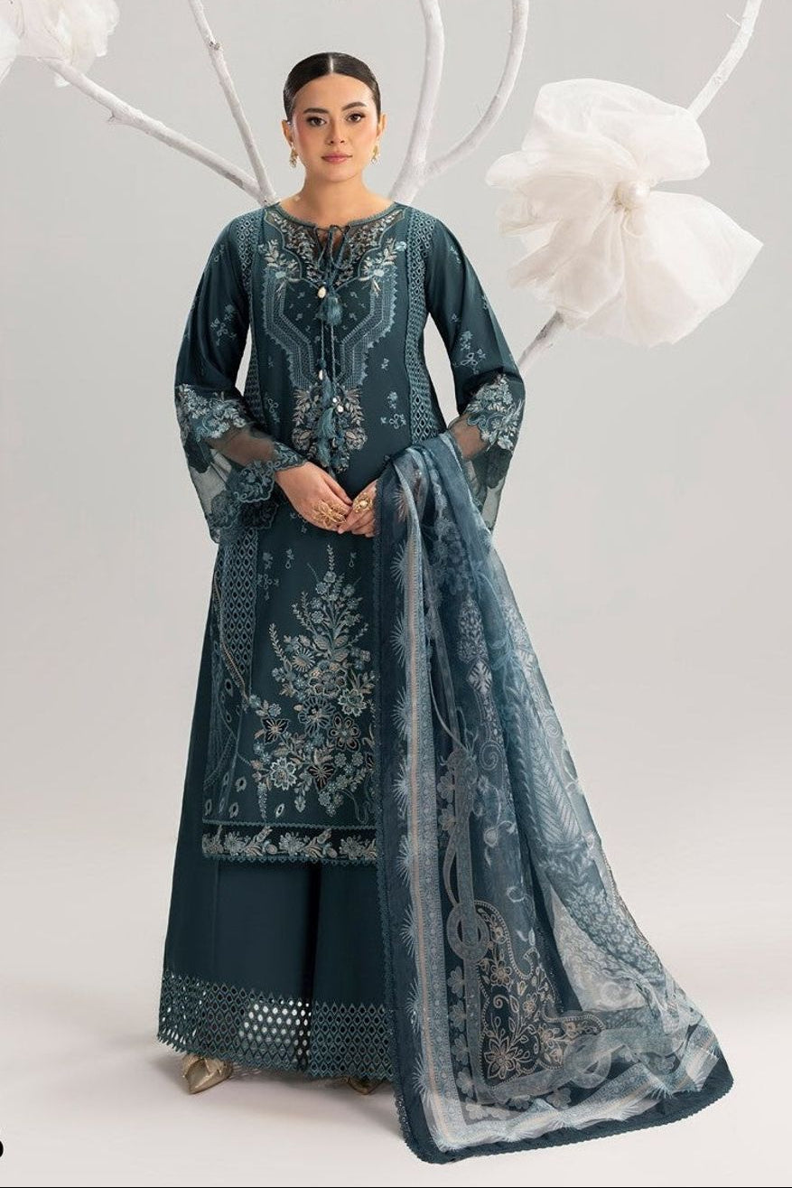 Zinc Lawn Cotton Shalwar Kameez with Khadi Net Dupatta Online in Dubai UAE Abudhabi Ajman Sharjah