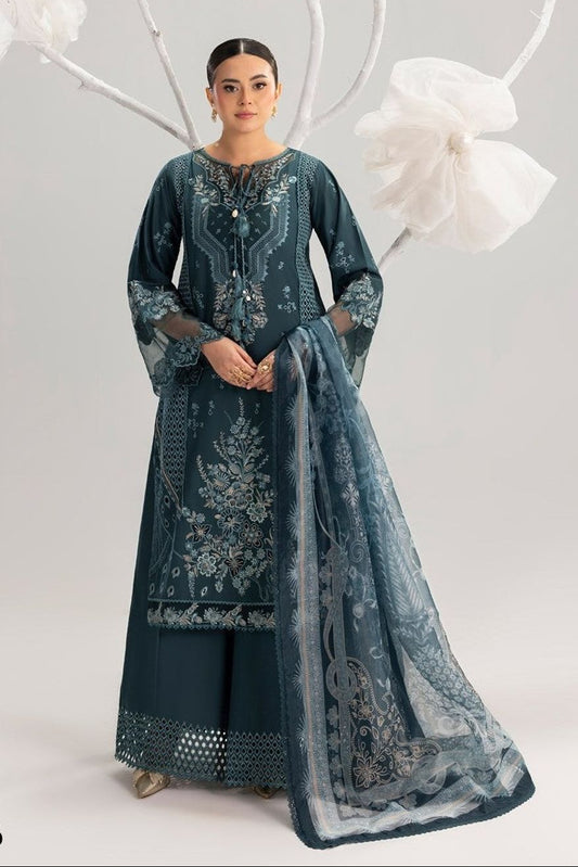Zinc Lawn Cotton Shalwar Kameez with Khadi Net Dupatta Online in Dubai UAE Abudhabi Ajman Sharjah