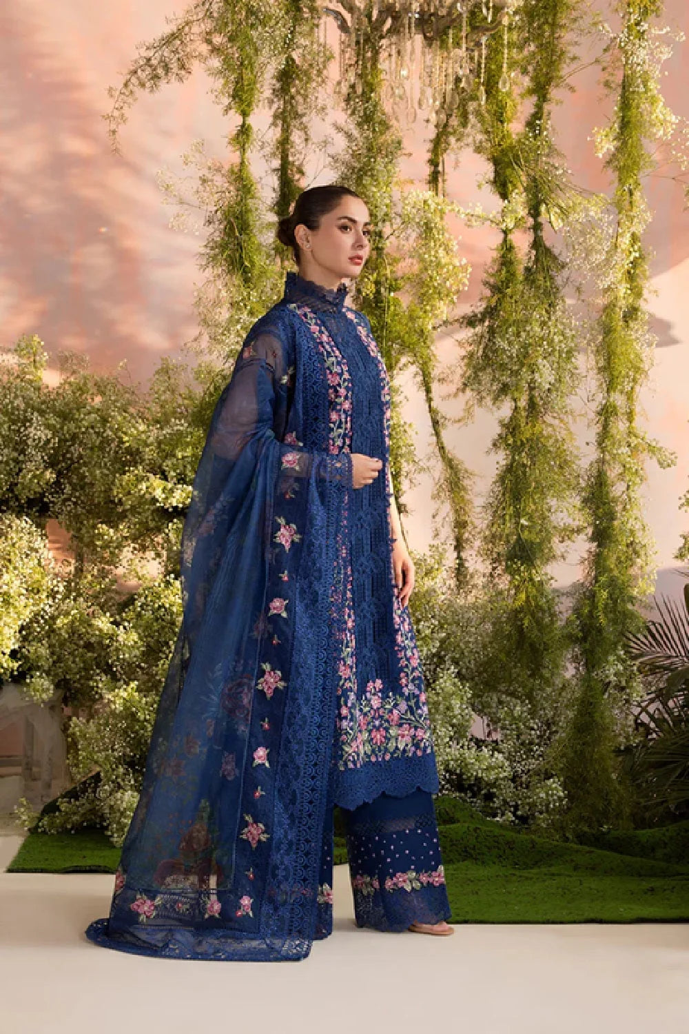 Zinc Blue Chikankari Lawn Suit