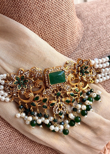 Zirelle Green Choker Set Online in KSA Riyadh Saudi Arabia Oman Bahrain Qatar