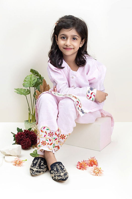 Zuruj Handmade Black Velvet Kids Khussa Online in Dubai UAE Abudhabi Ajman Sharjah