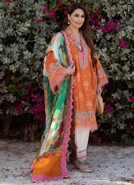 orange punjabi suit combination