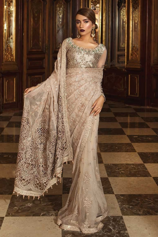 champagne bridal saree online with price