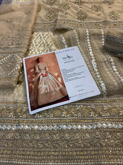 Handmade Ivory Bridal Lehenga Choli Size XL