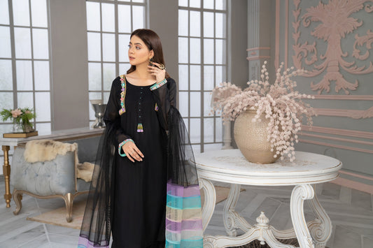 Readymade Black Khadi Cotton Pret
