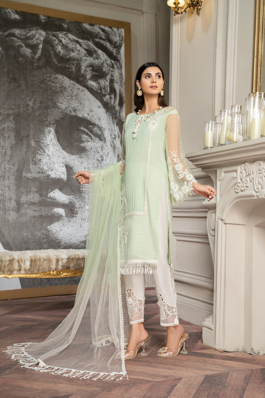 Sea Green Readymade Cotton Suit