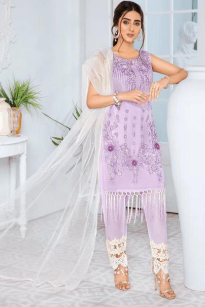 Readymade Lavender Khadi Cotton Pret