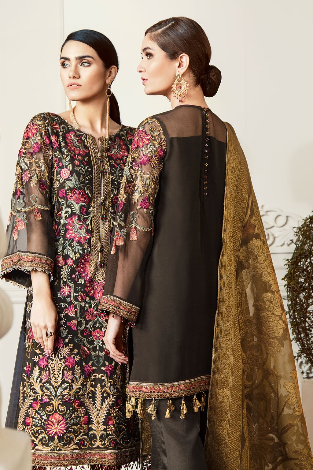 3pc Embroidered Chiffon - Unstitched Party Wear Suit - B040