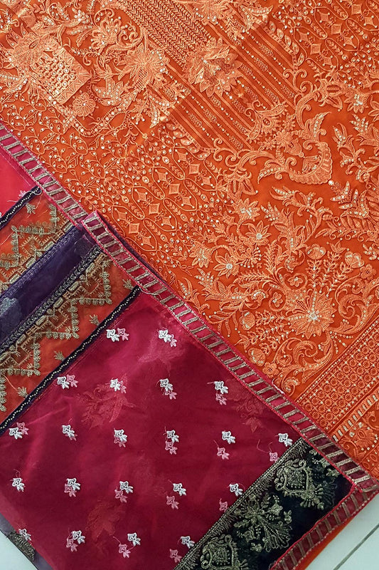 orange punjabi suit combination uae