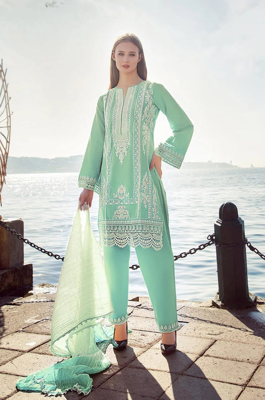 Black Embroidered 100% Pure Cotton Suit
