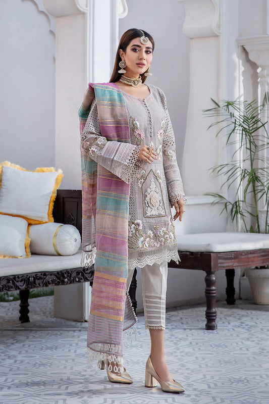 Hand Embroidered Cotton Chikankari Suit