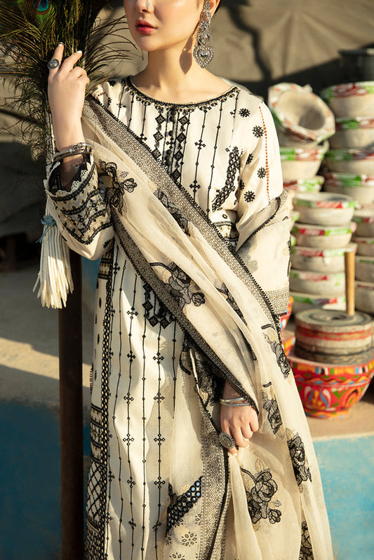 Black & White Embroidered Lawn Suit