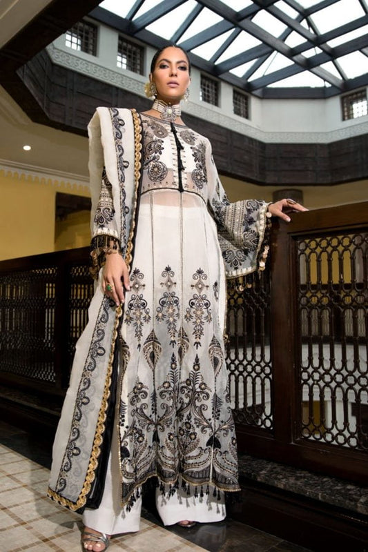 elegant white organza salwar suit online in dubai
