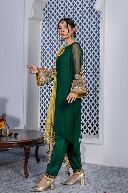 salwar mahal green chiffon salwar kameez online shopping