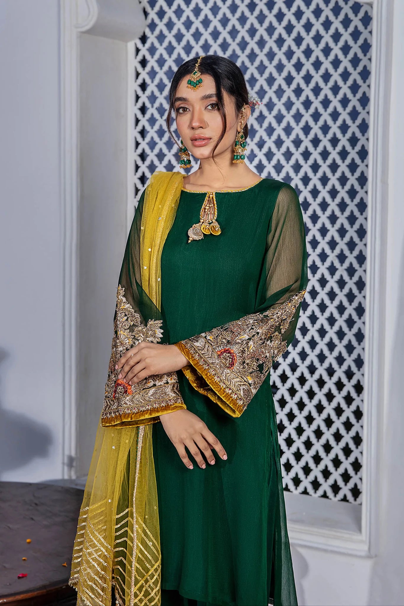 salwar mahal party wear chiffon churidar green color