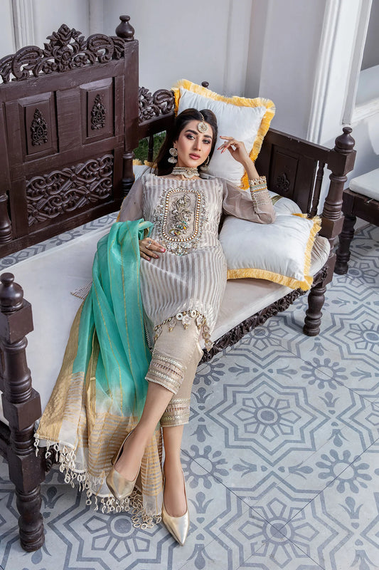 SKIN-GOLD Readymade Organza Suit