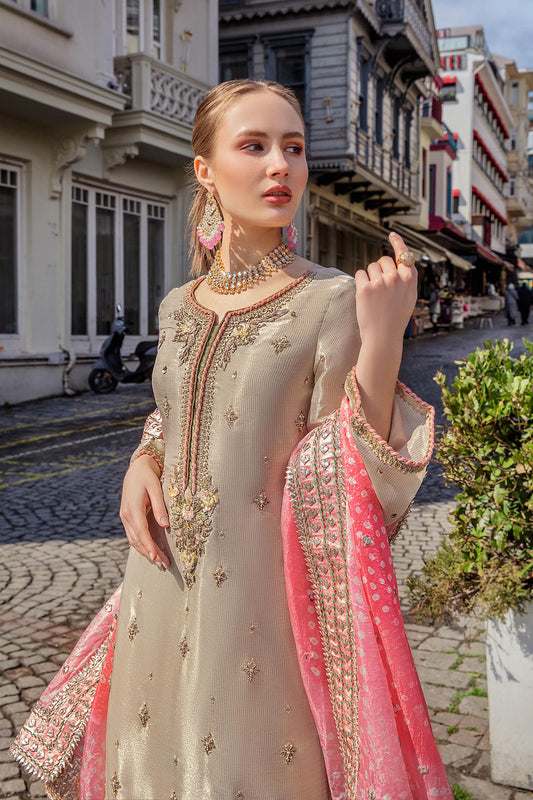 stitched ready made party wear suit with contrasting dupatta online in dubai