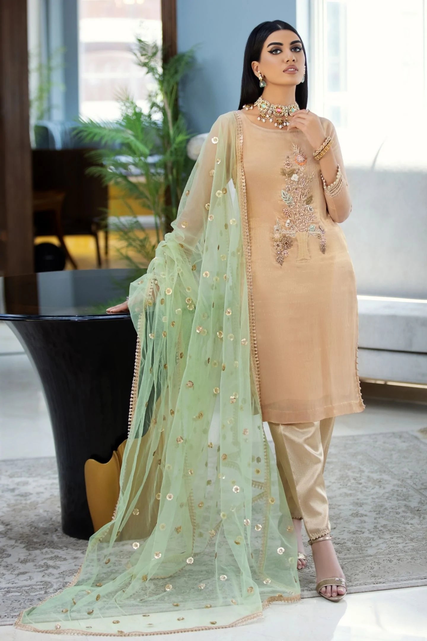 skin gold party wear ready made salwar suit dubai