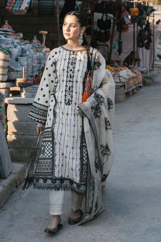 Black & White Embroidered Lawn Suit