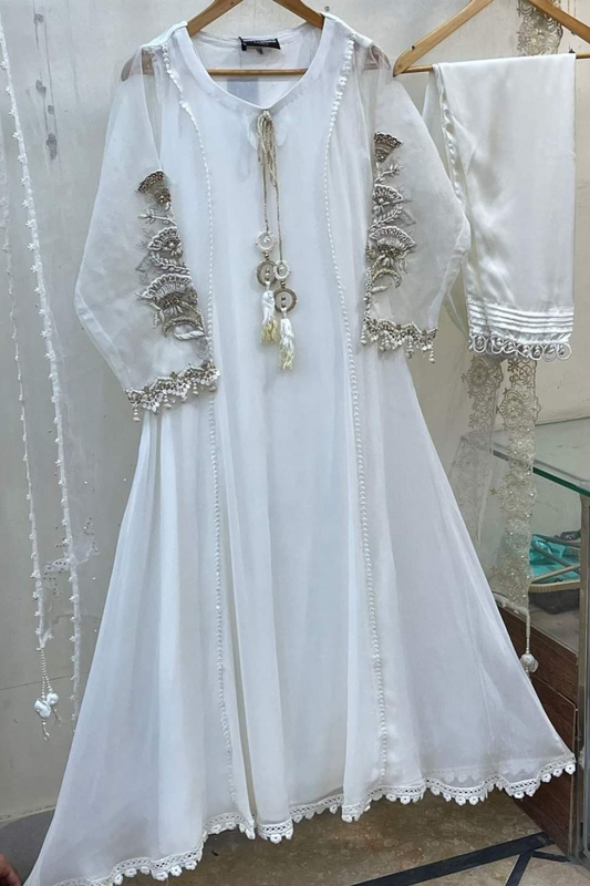 white and gold anarkali sharjah ajman dubai abu dhabi uae