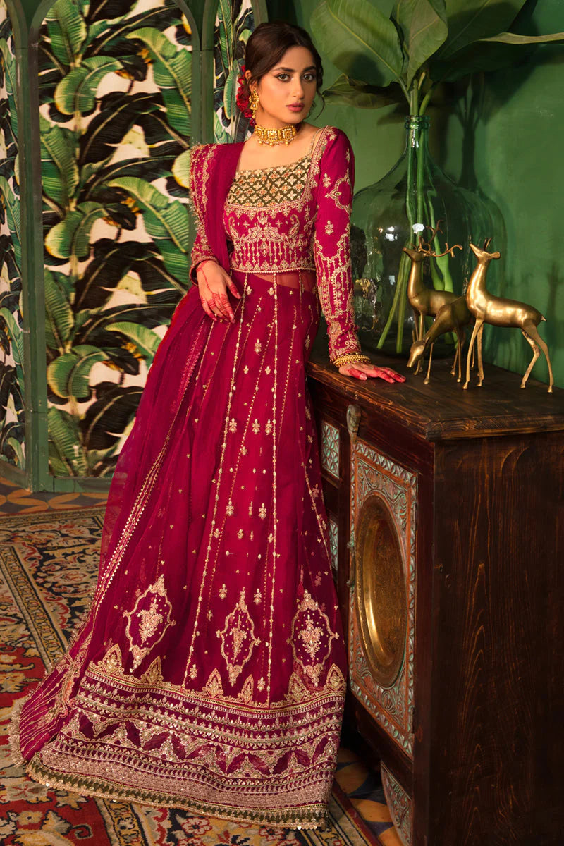 Red anarkali 2025 wedding dress