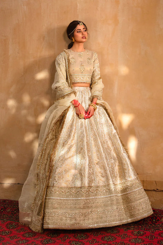 Handmade Ivory Bridal Lehenga Choli Size XL