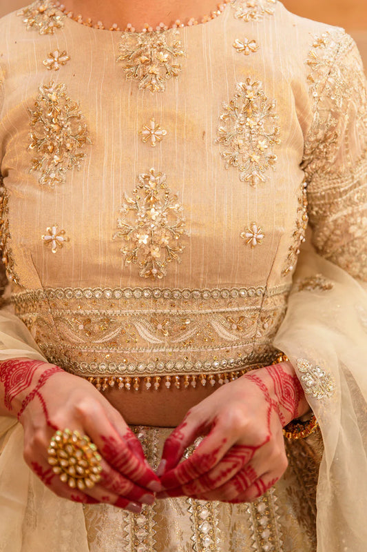 Handmade Ivory Bridal Lehenga Choli